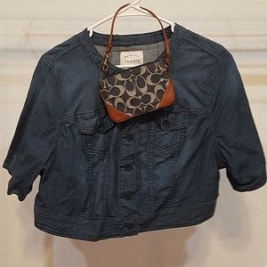 Coach preowned denim wristlet w/free 1x shrug.